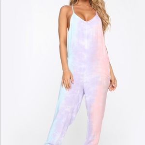 Tie dye jumpsuit with jogger leg